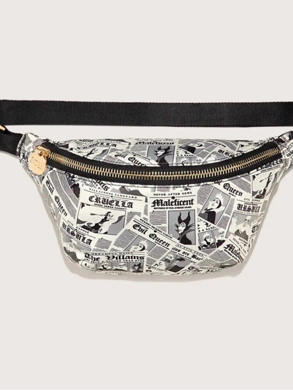 New Disney Villains x Stoney Clover Lane  Newspaper Print Fanny Pack Belt Bag